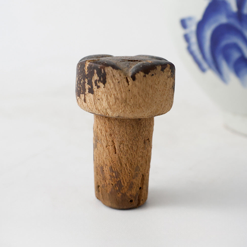 染付 酒瓶 花模様 コルク栓