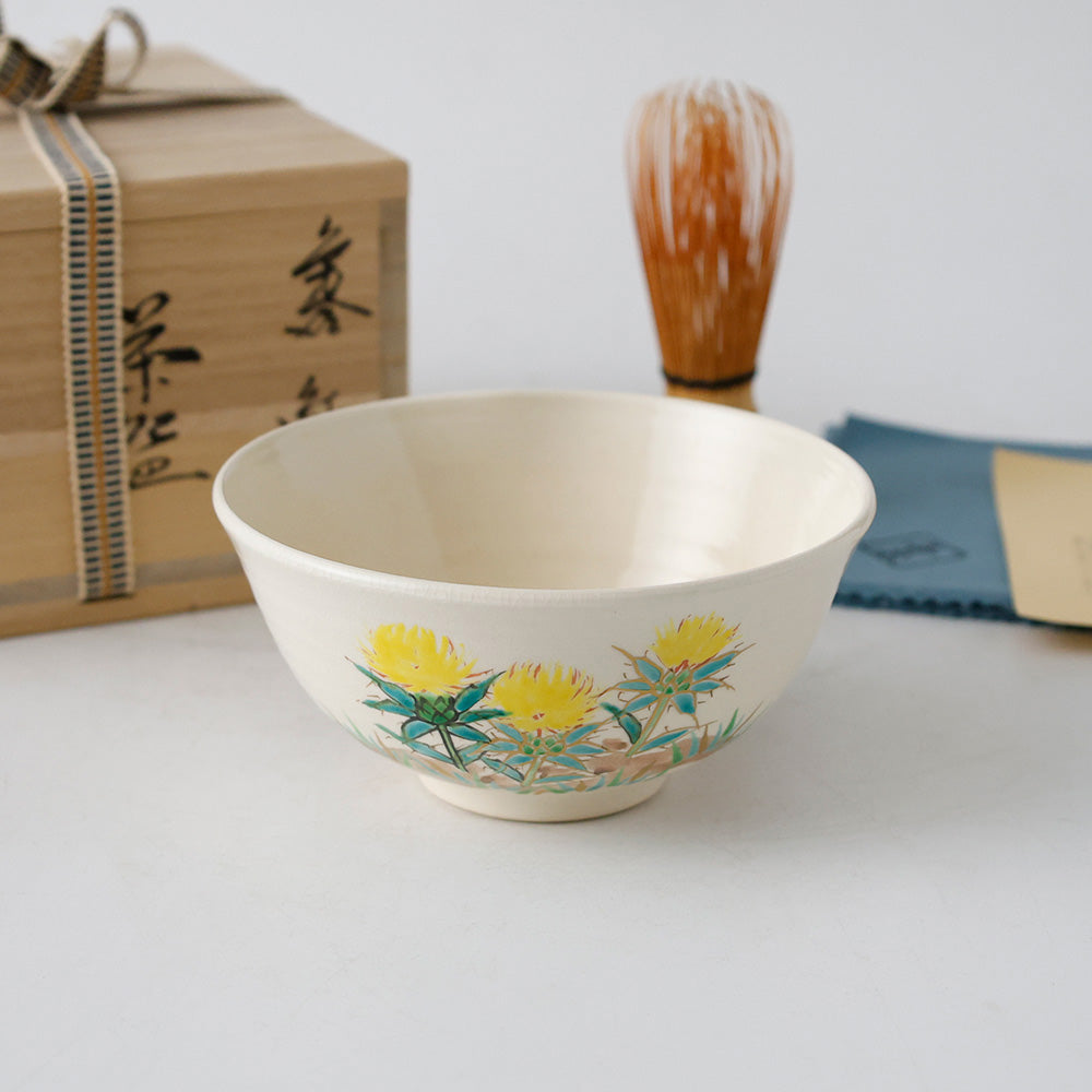 桃山窯 橋本喜泉造 色絵 紅花 茶碗 共箱 共布 栞 茶道具 白磁 桃山窯 橋本喜泉造 色絵 茶碗 – EIKI Re:Finds