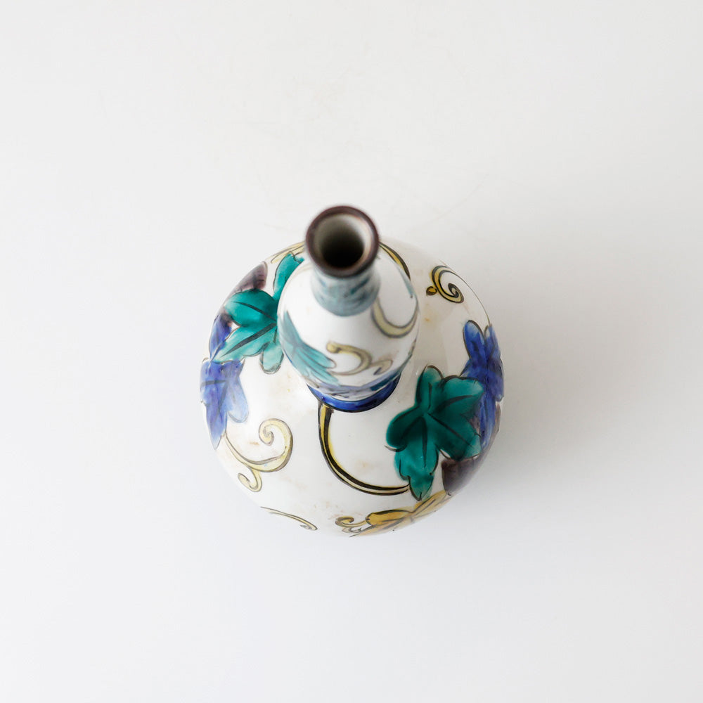 九谷焼 吉田屋写 瓢箪形花入 上から見た図