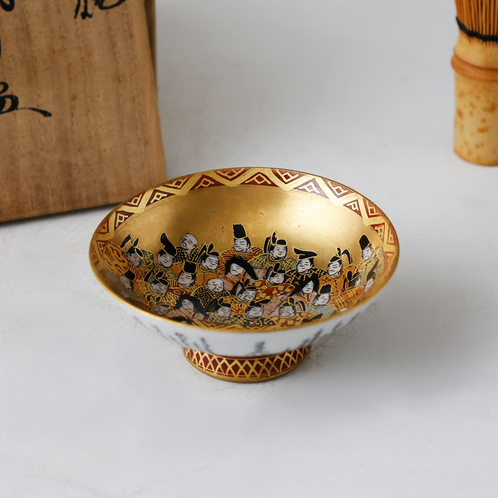 九谷焼 本金細字三十六歌仙 盃 全体図