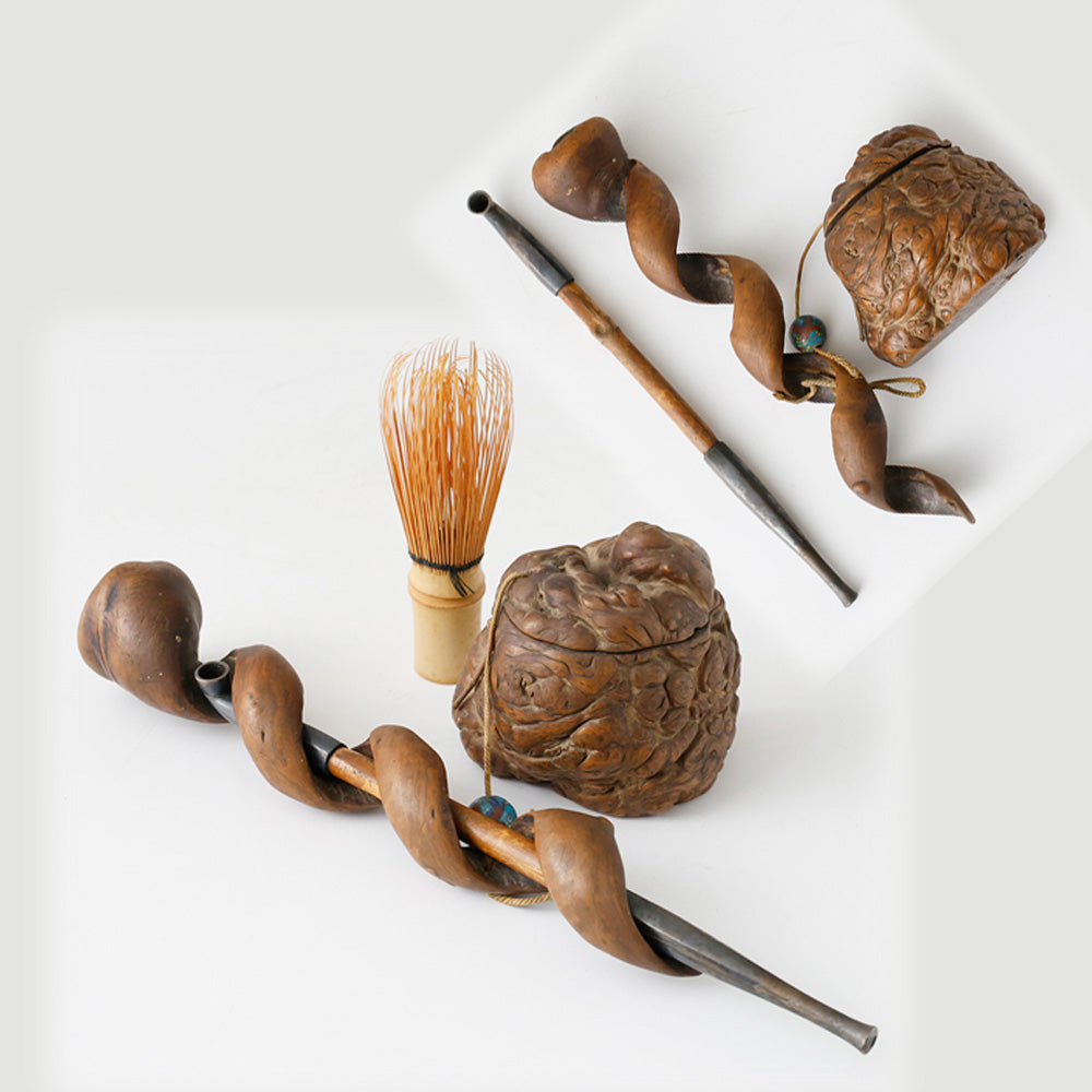 提げ物 煙草入れ 螺旋捻り上げ煙管筒 煙管装着・取り外し