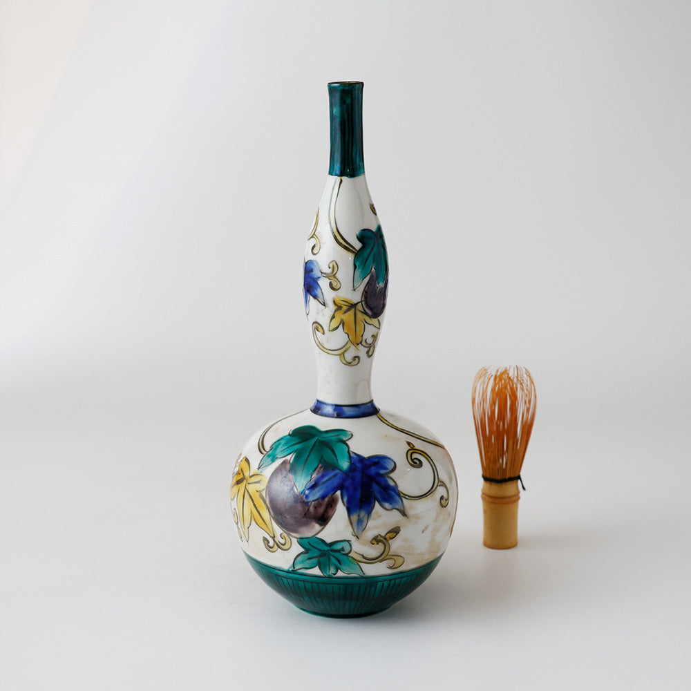 九谷焼 吉田屋写 瓢箪形花入 全体図