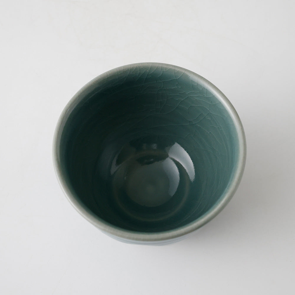 豊窯 寺田美山造 青磁 茶碗 見込み