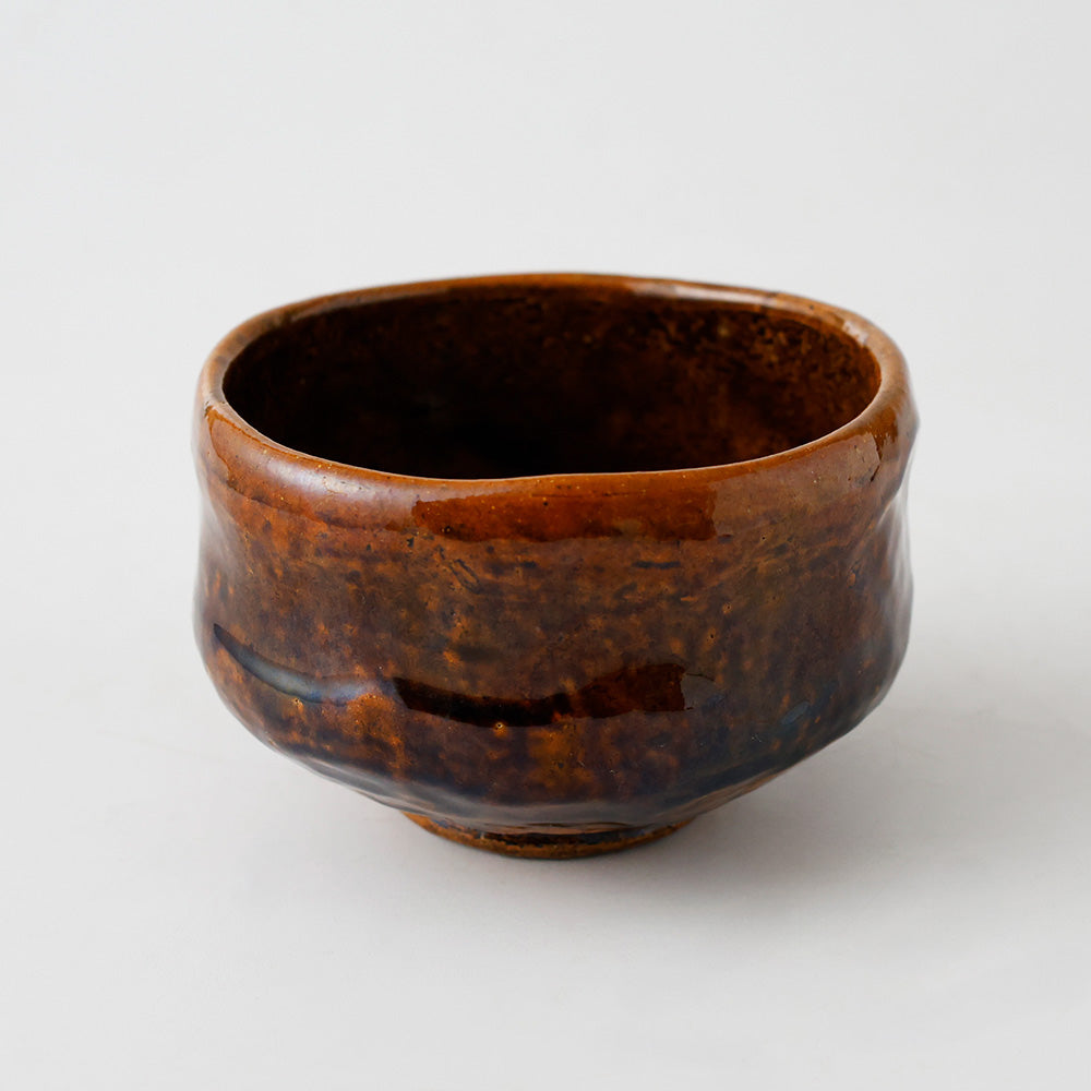大樋焼 大樋一平 飴釉茶碗 側面