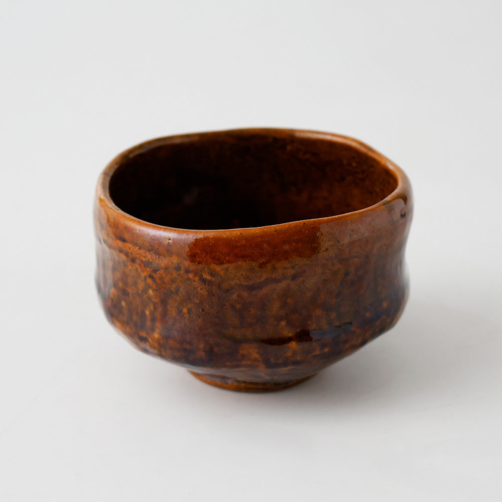 大樋焼 大樋一平 飴釉茶碗 側面
