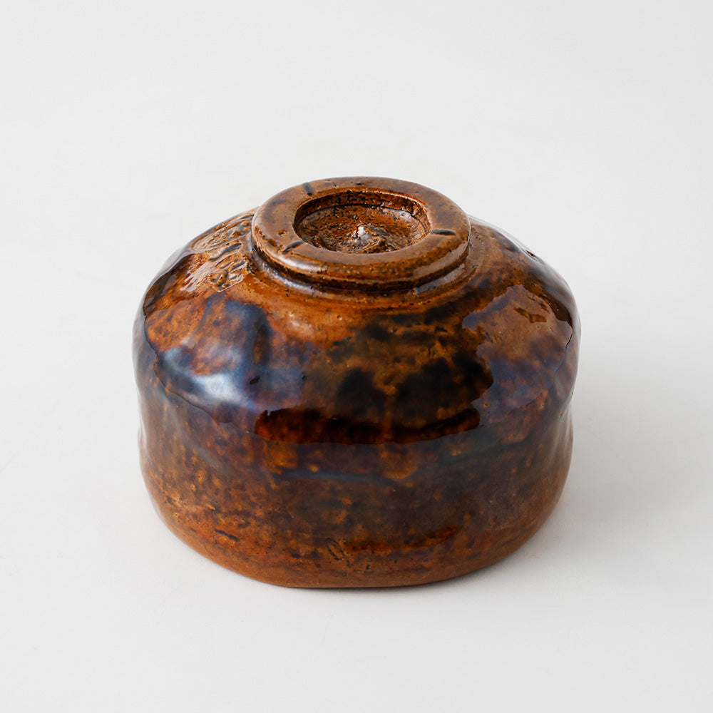 大樋焼 大樋一平 飴釉茶碗 伏せた図