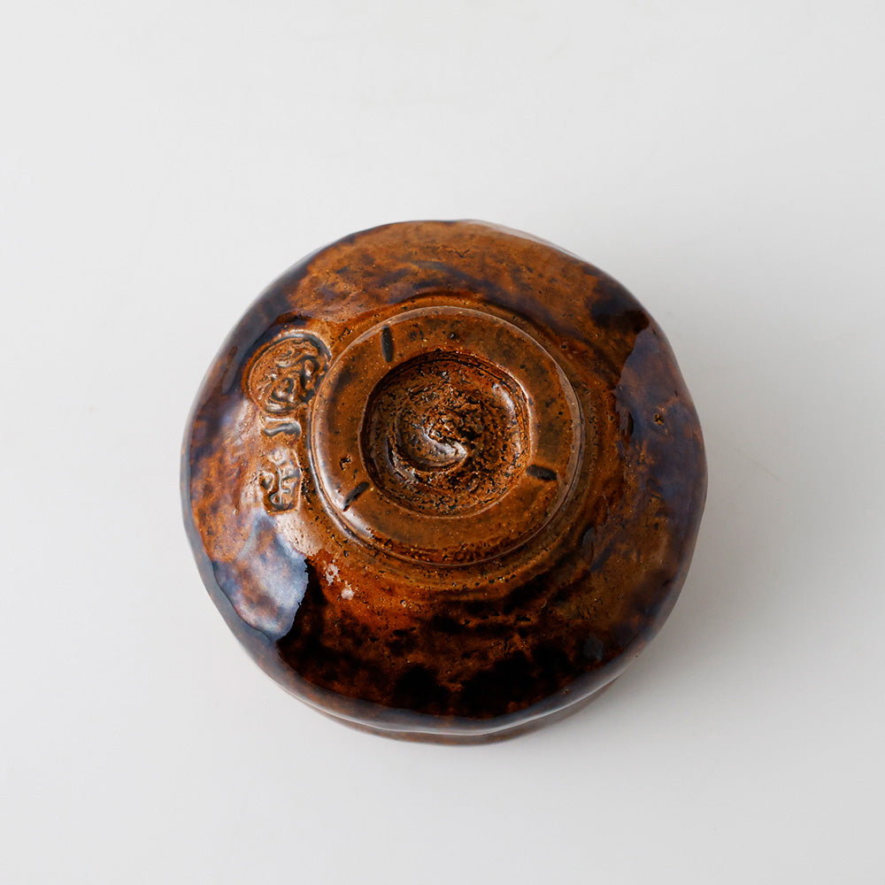 大樋焼 大樋一平 飴釉茶碗 底面