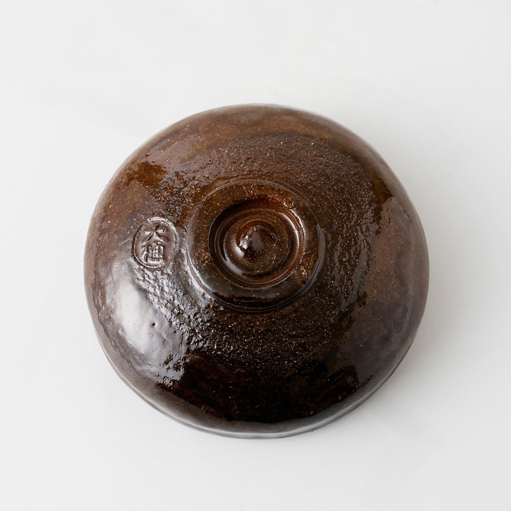 三代 大樋長阿弥 大樋平茶碗 底面