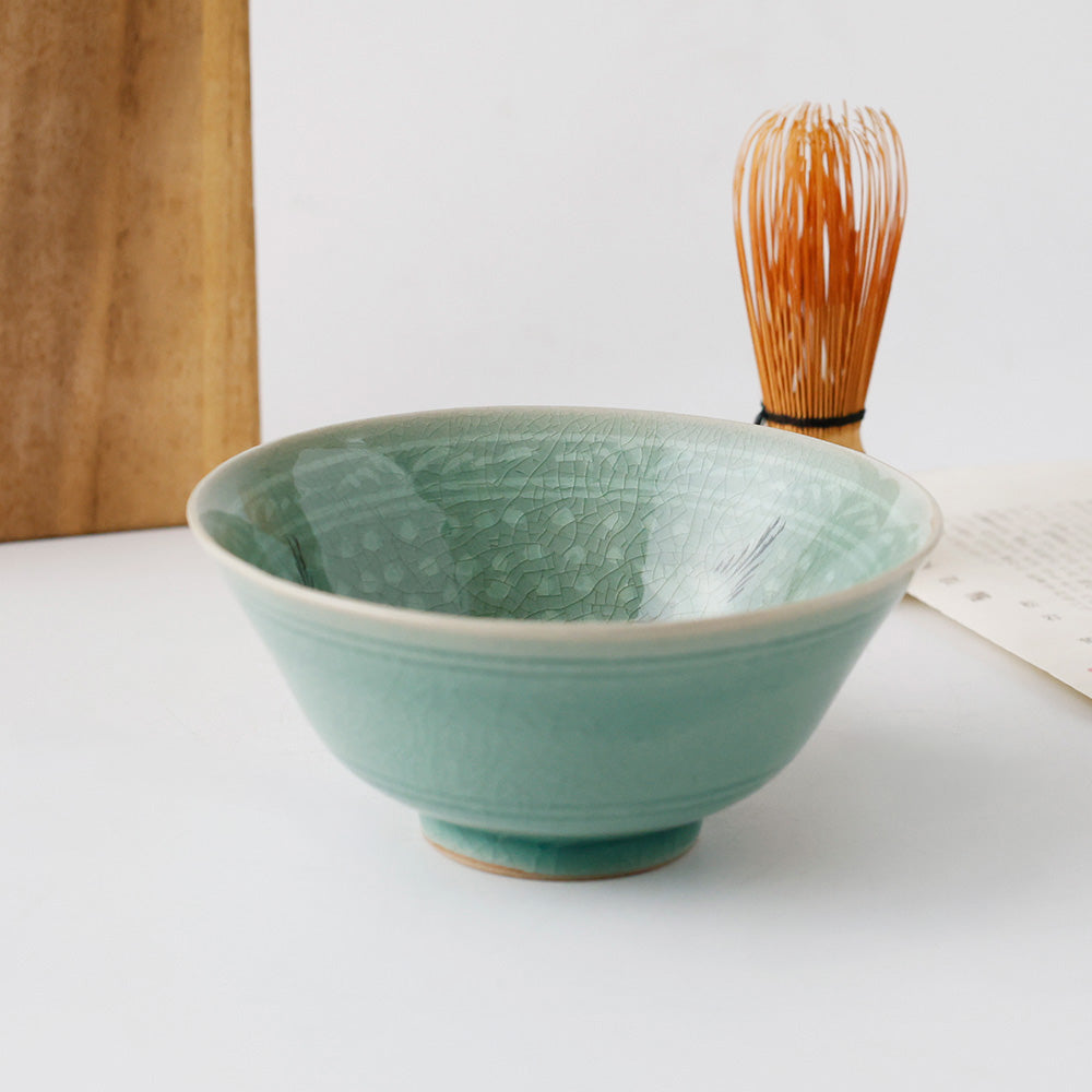 黄仁哲作 高麗青磁 茶碗 全体図