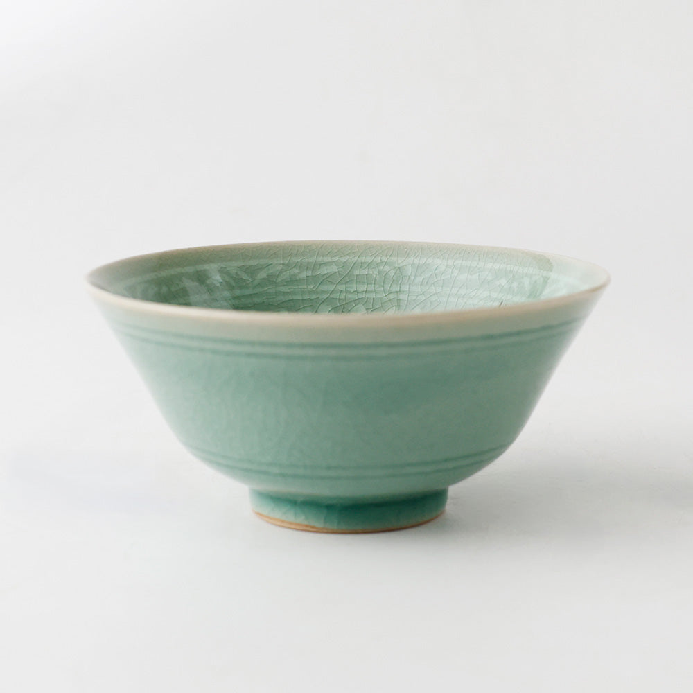 黄仁哲作 高麗青磁 茶碗 側面