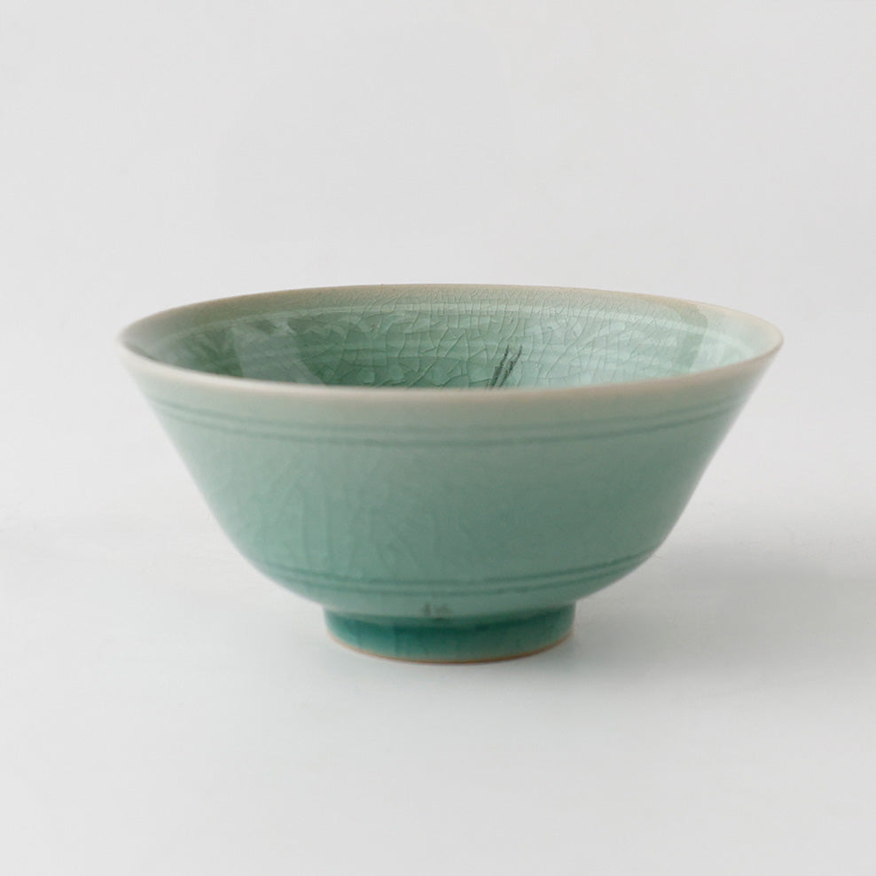 黄仁哲作 高麗青磁 茶碗 側面