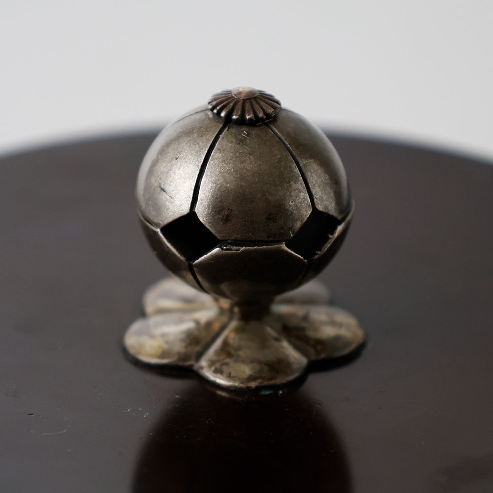 八角形 鉄釜 銅蓋銀摘 摘み