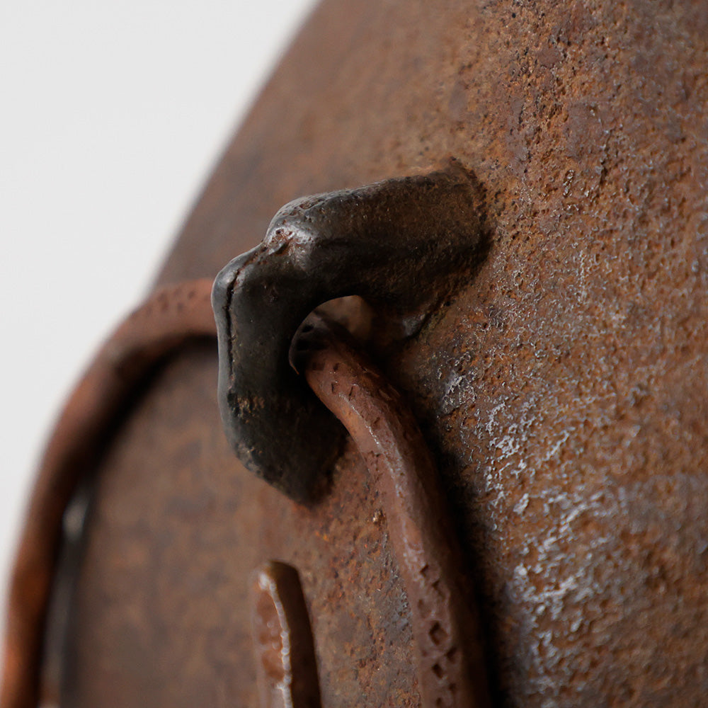 八角形 鉄釜 銅蓋銀摘 拡大図