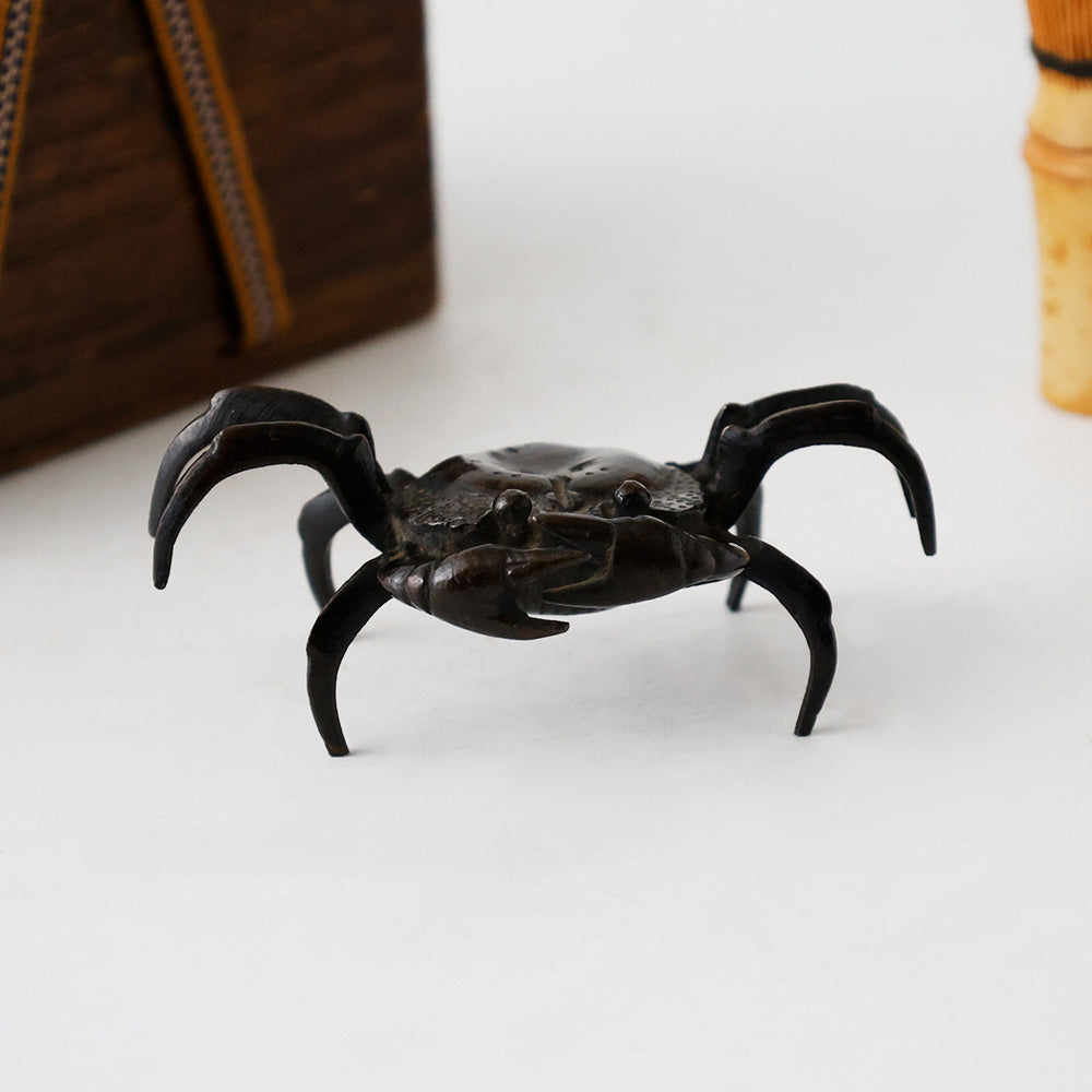 古銅 蟹 置物 全体図