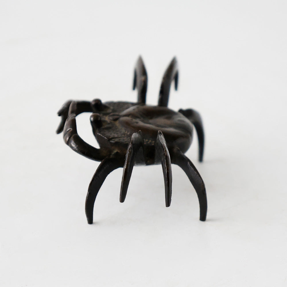 古銅 蟹 置物 側面