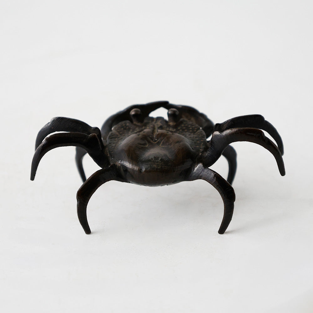 古銅 蟹 置物 おなか