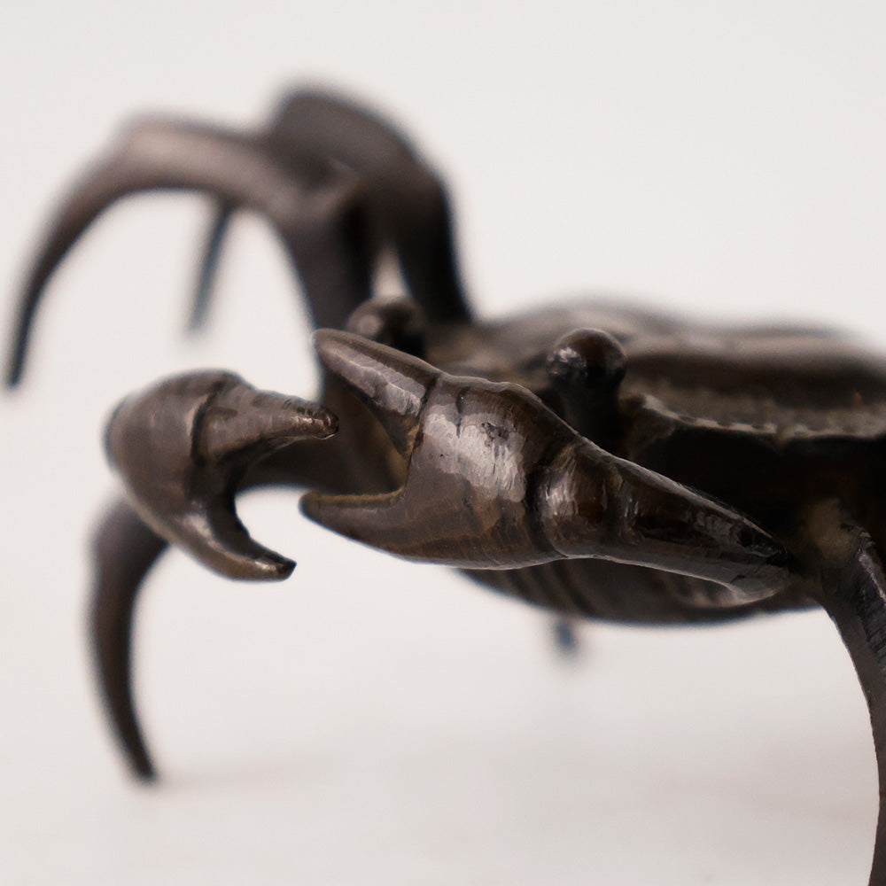 古銅 蟹 置物 はさみ