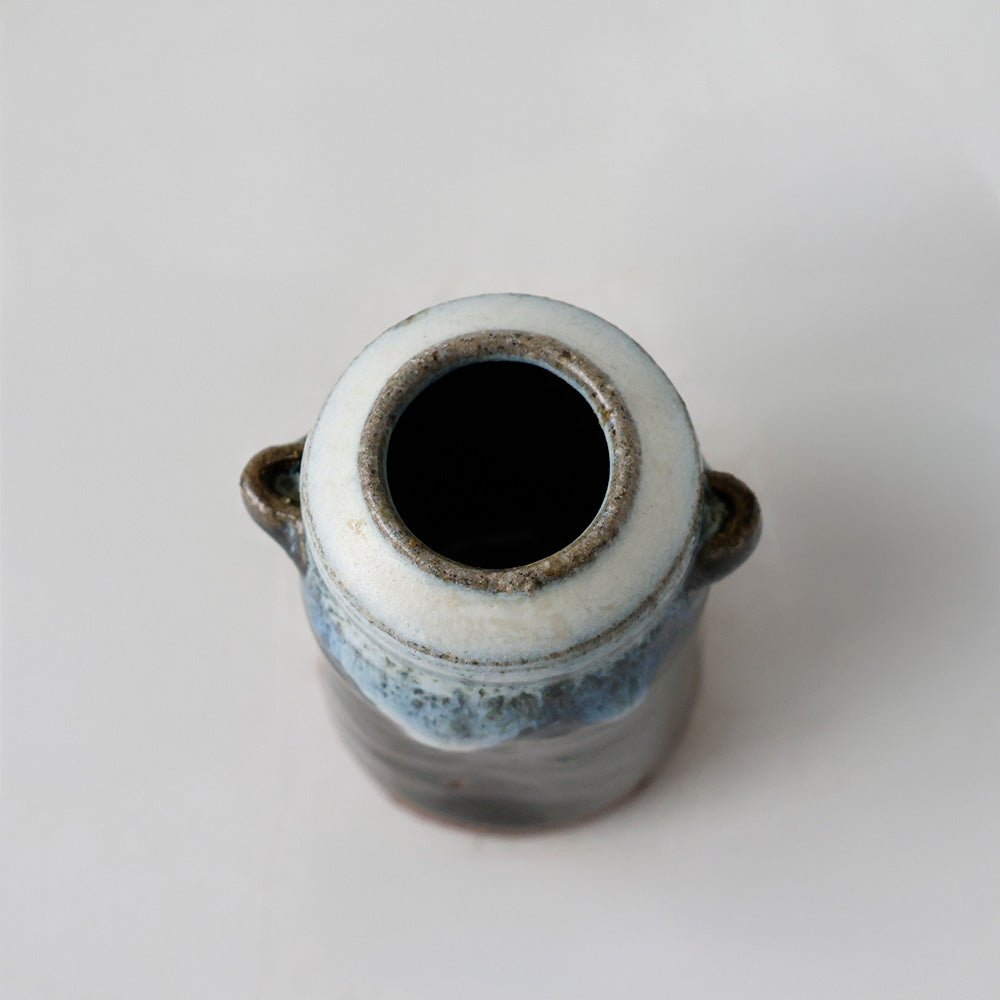 時代年代物 美濃焼 自然釉 耳付茶入 茶道具 唐津 唐物 仕覆