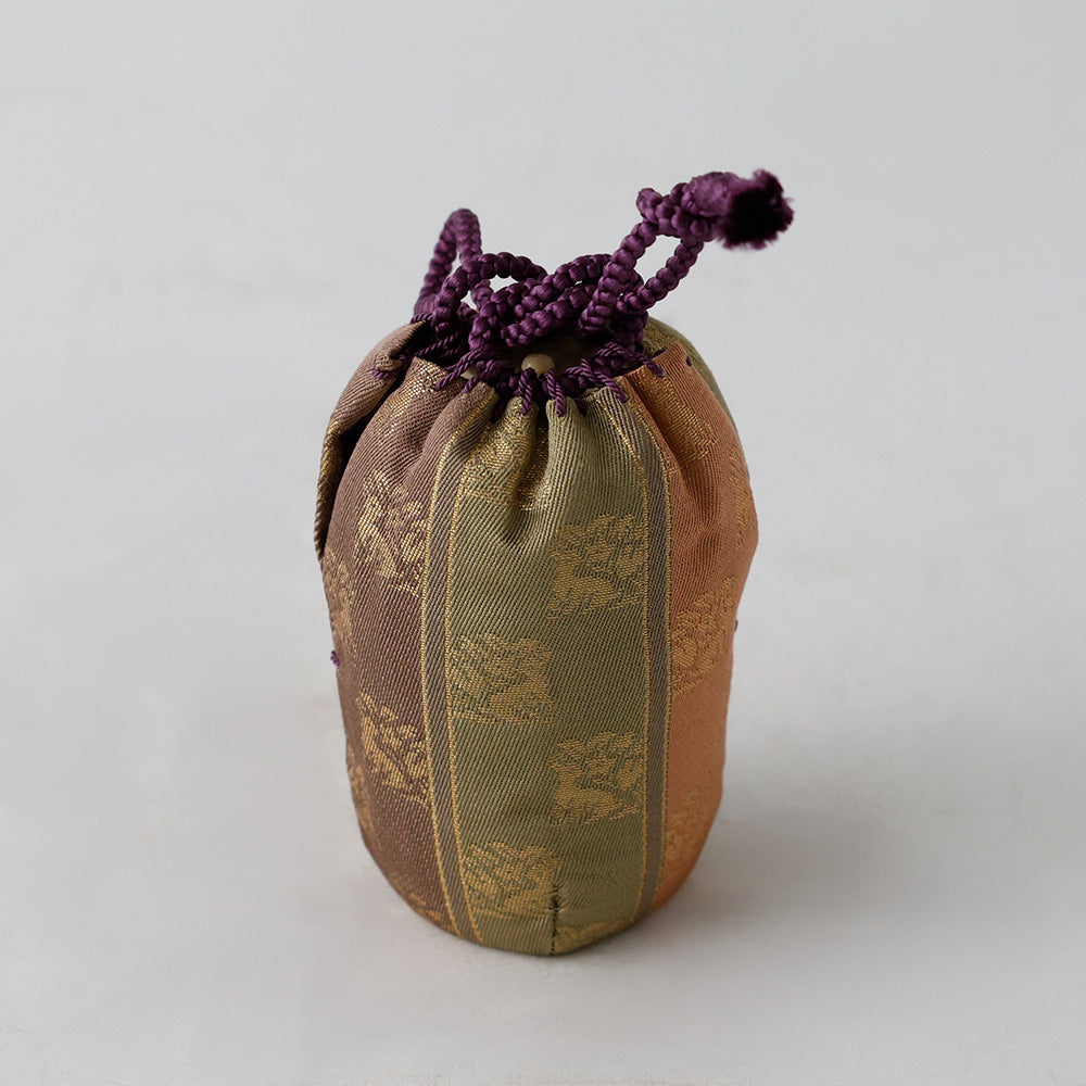 美濃焼 自然釉 耳付茶入 仕覆