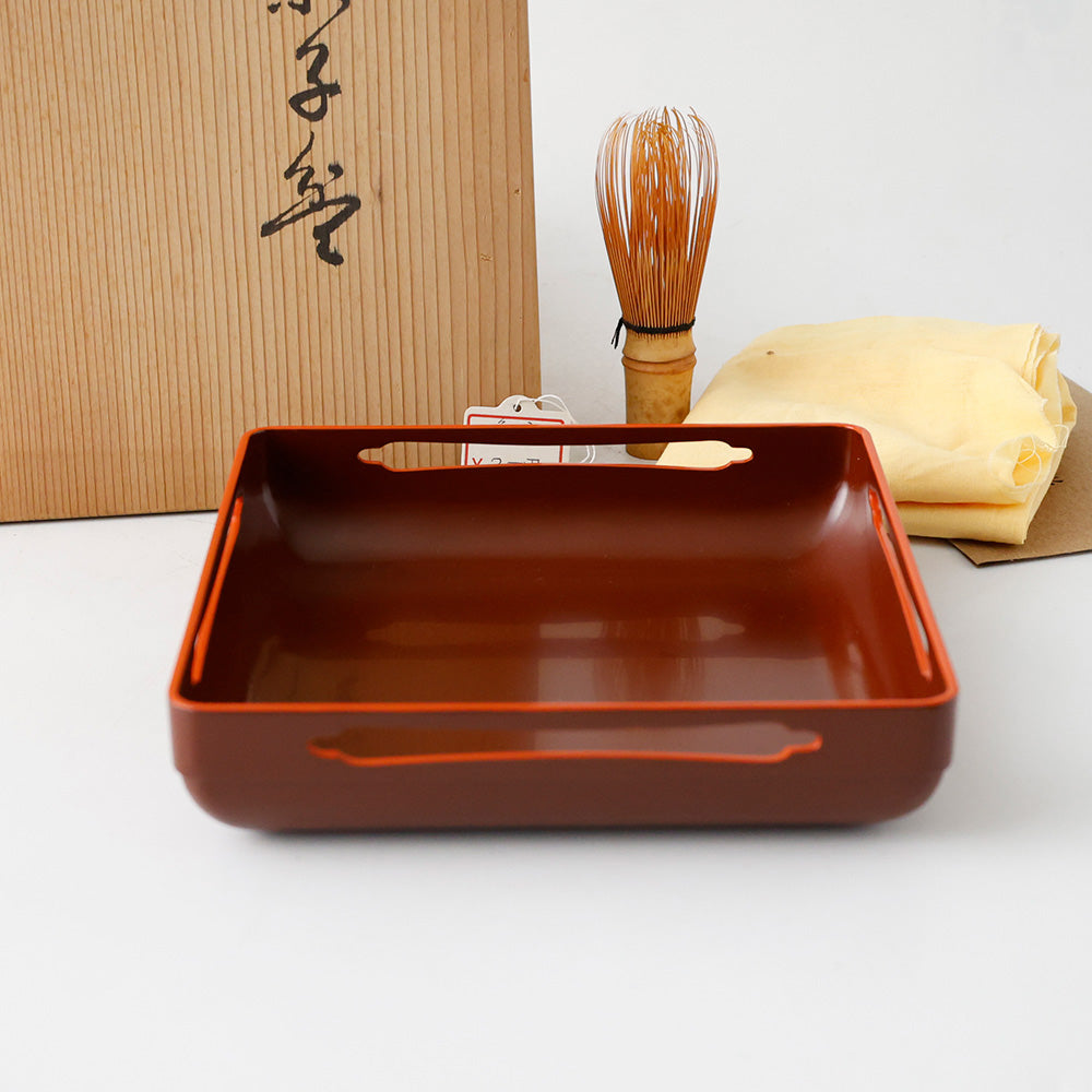 平安 象彦 朱塗 後藤盆 菓子盛 全体図