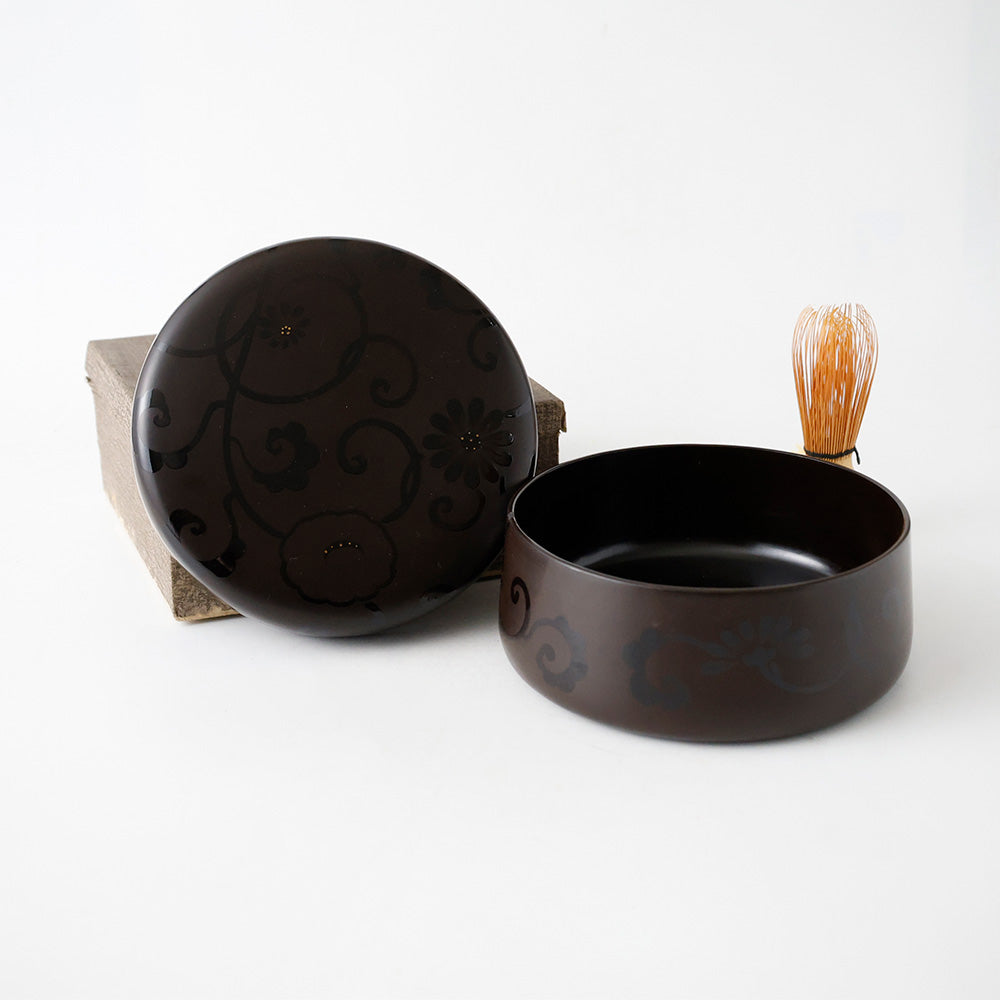 高岡漆器 唐草文様 菓子鉢 全体図