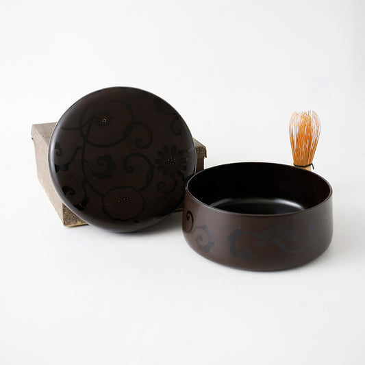高岡漆器 唐草文様 菓子鉢 全体図