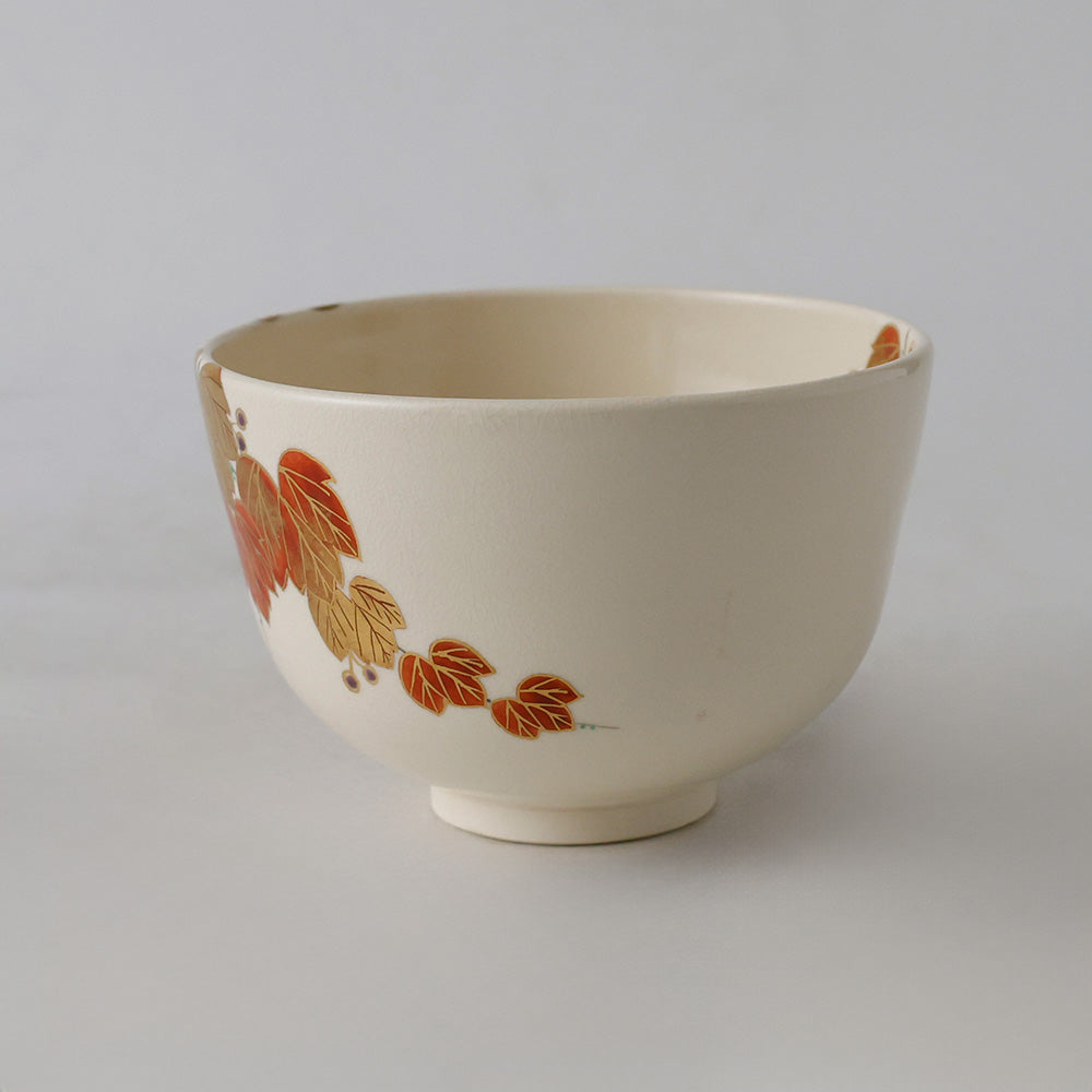 京焼 南口閑粋 色絵蔦茶碗
