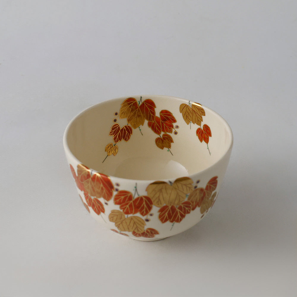 京焼 南口閑粋 色絵蔦茶碗