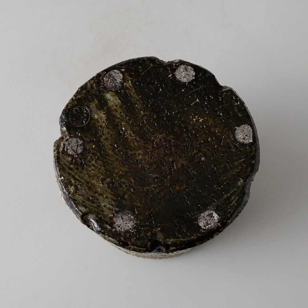 味舌隆司 砂曜変 耳付水指 底面