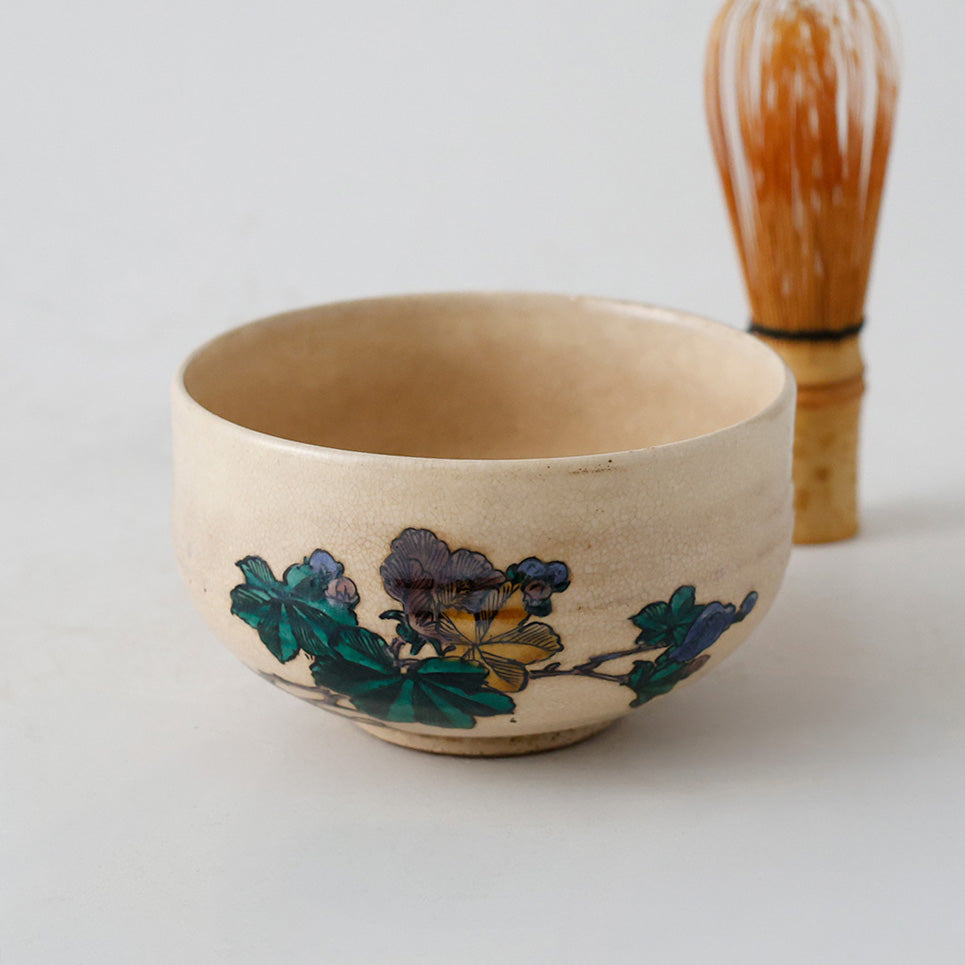古九谷写 花草紋様 茶碗 全体図