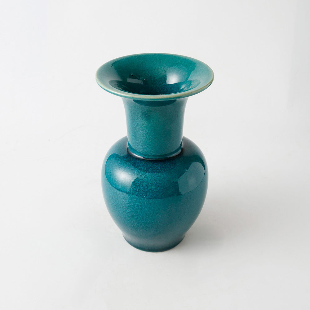 初代清水焼 山崎光洋作 花瓶 斜め上から撮影