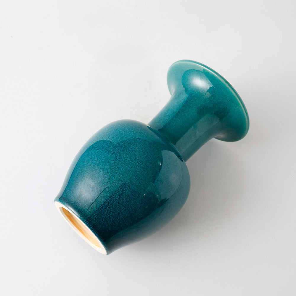 初代清水焼 山崎光洋作 花瓶 倒した図