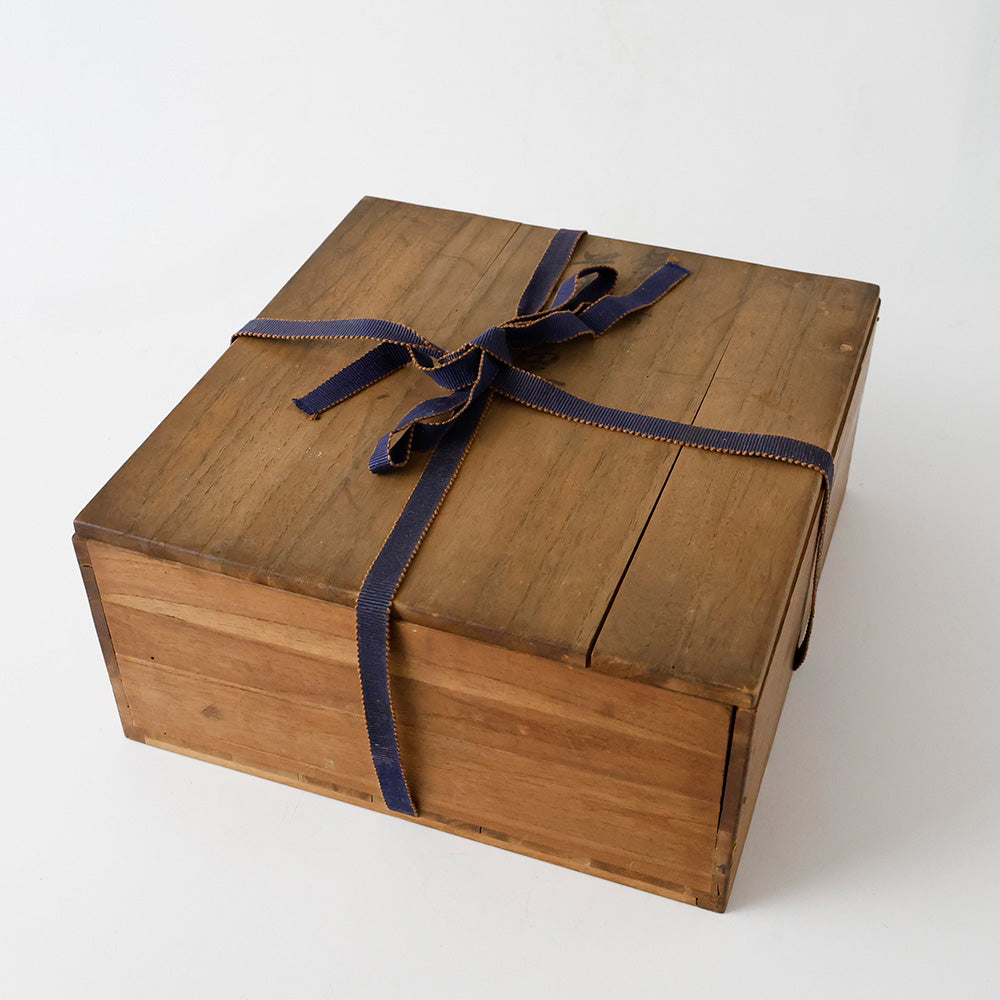 時代漆器 面取四方菓子器 箱