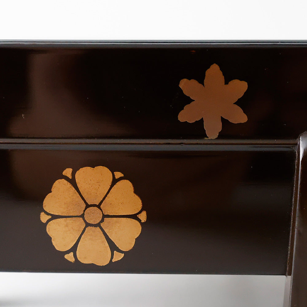 時代漆器 面取四方菓子器 拡大