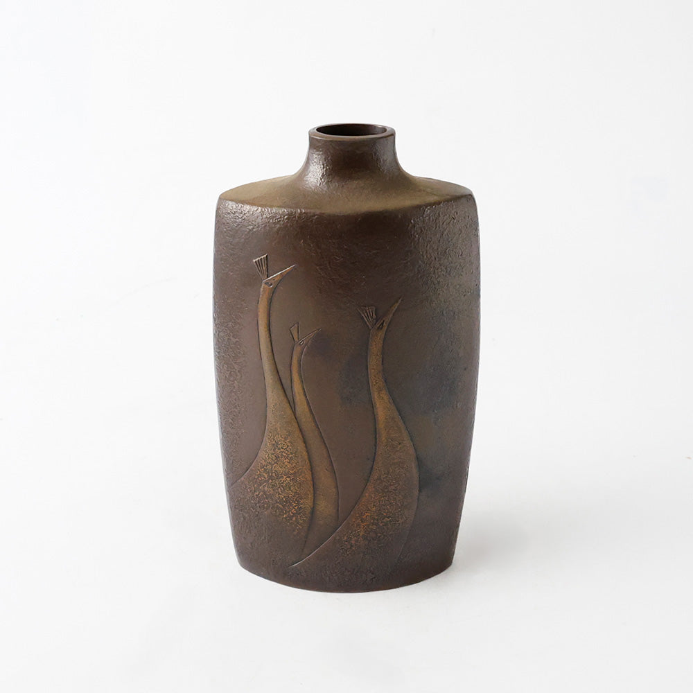 高岡銅器 瑞峰作 花瓶 正面