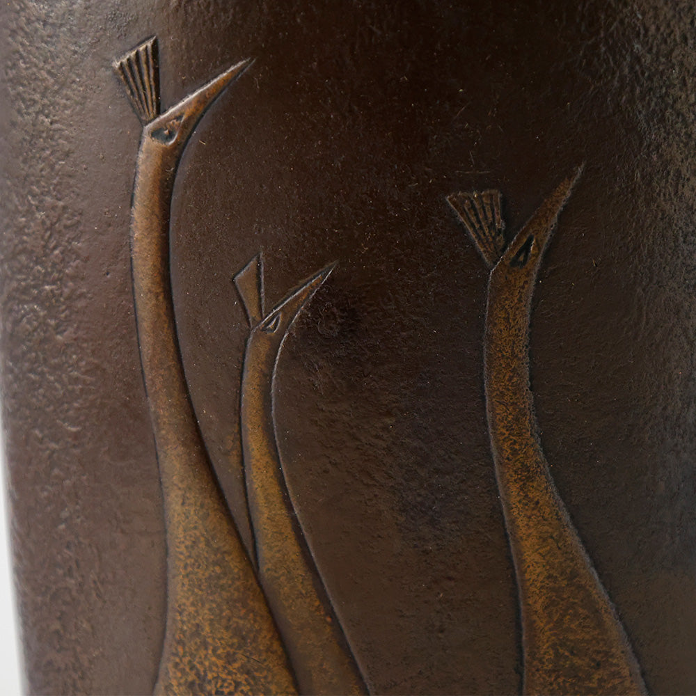 高岡銅器 瑞峰作 花瓶 拡大