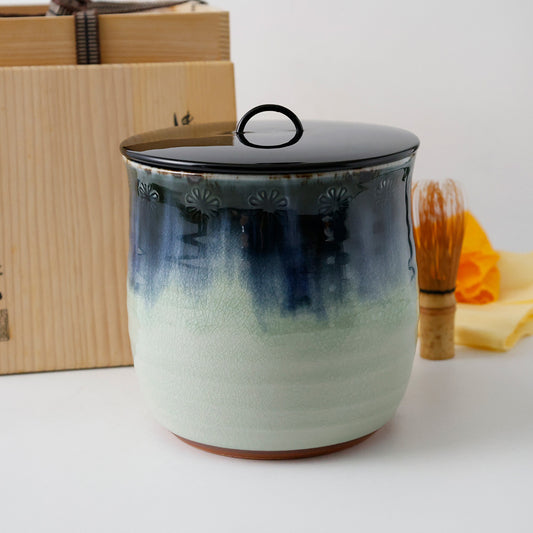 加藤藤山 御深井焼 水指 全体図