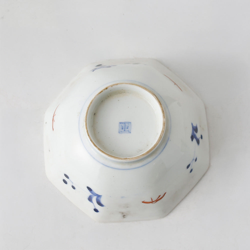 古伊万里 染錦 八角鉢 底面
