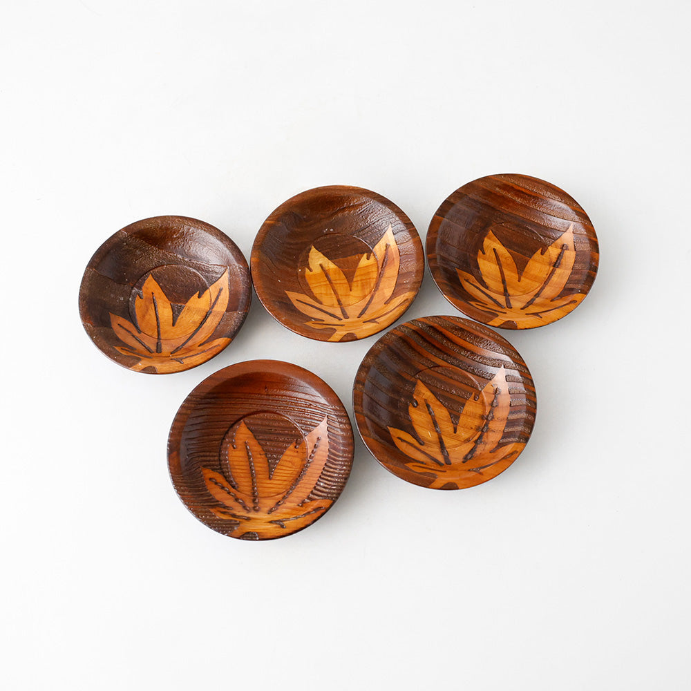 白山杉 茶菓揃 茶托 五客