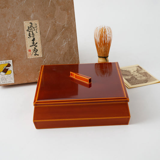 飛騨春慶 漆塗り 菓子器 全体図
