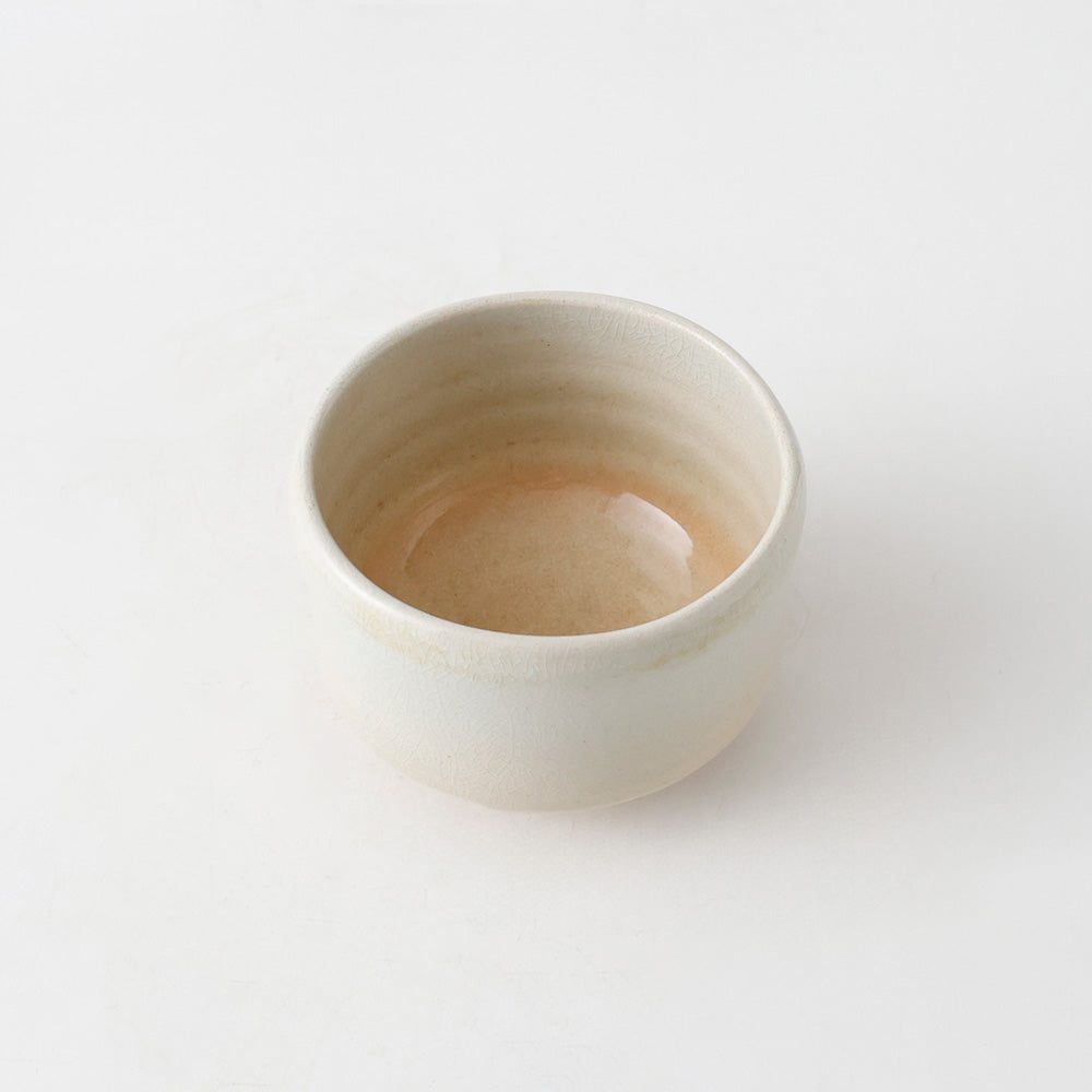 近未使用美品 萩烧 萩殿窑 茶碗 黄布 纸盒装 茶道具 抹茶碗