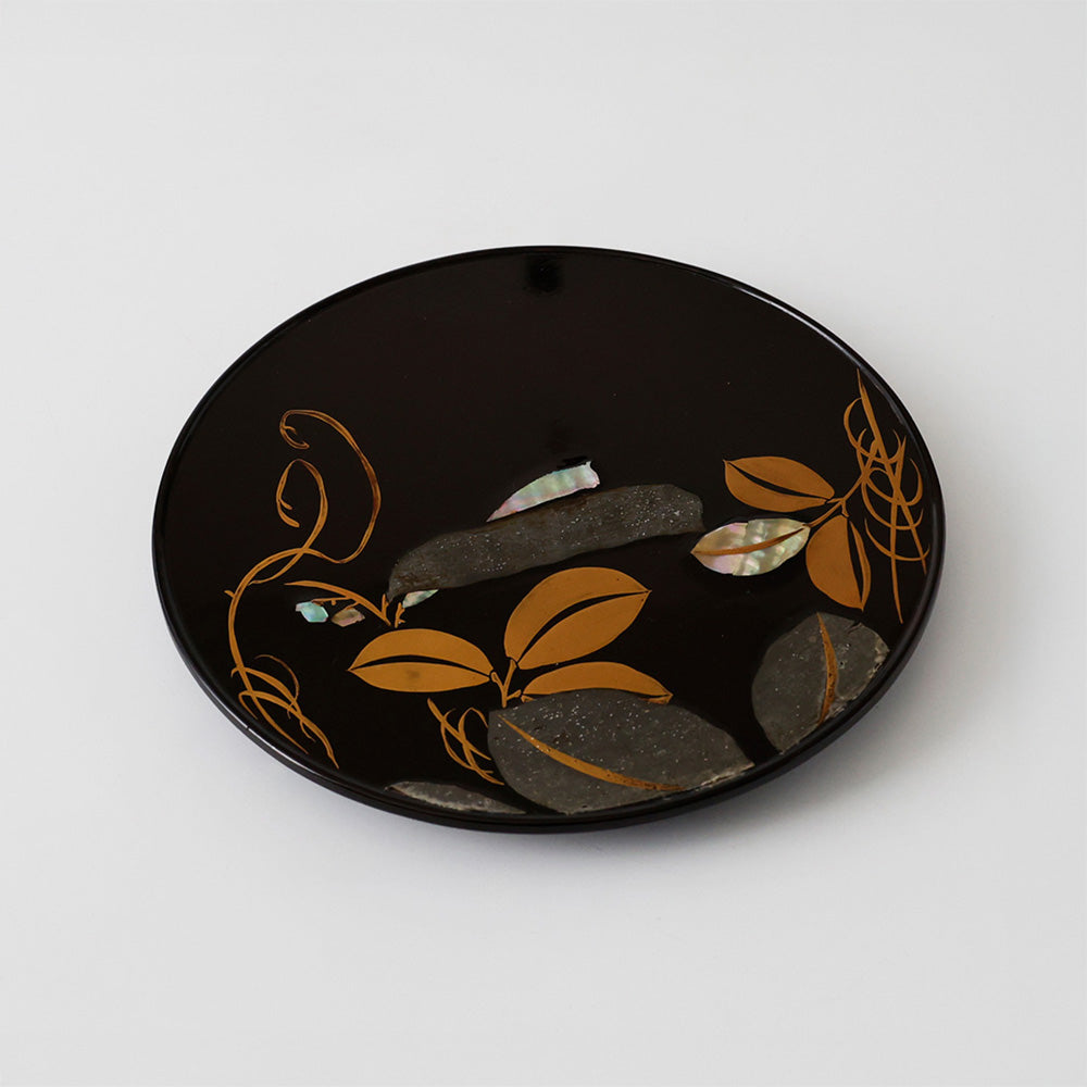 螺鈿 豌豆蒔絵 菓子皿 正面