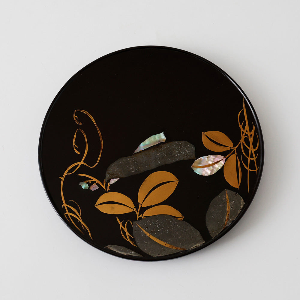 螺鈿 豌豆蒔絵 菓子皿 上面