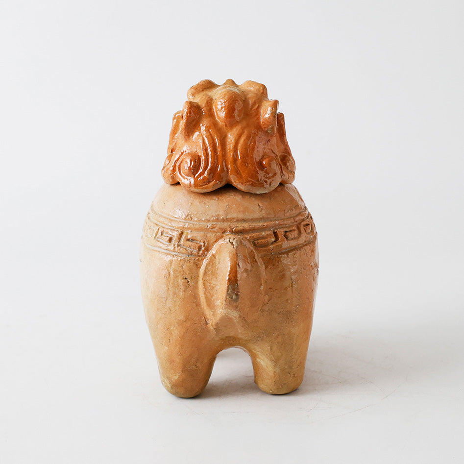 楽焼 獅子形 香炉 背面