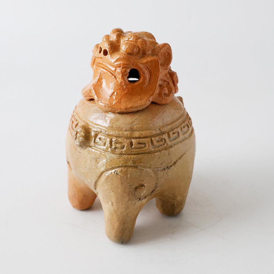楽焼 獅子形 香炉 斜め