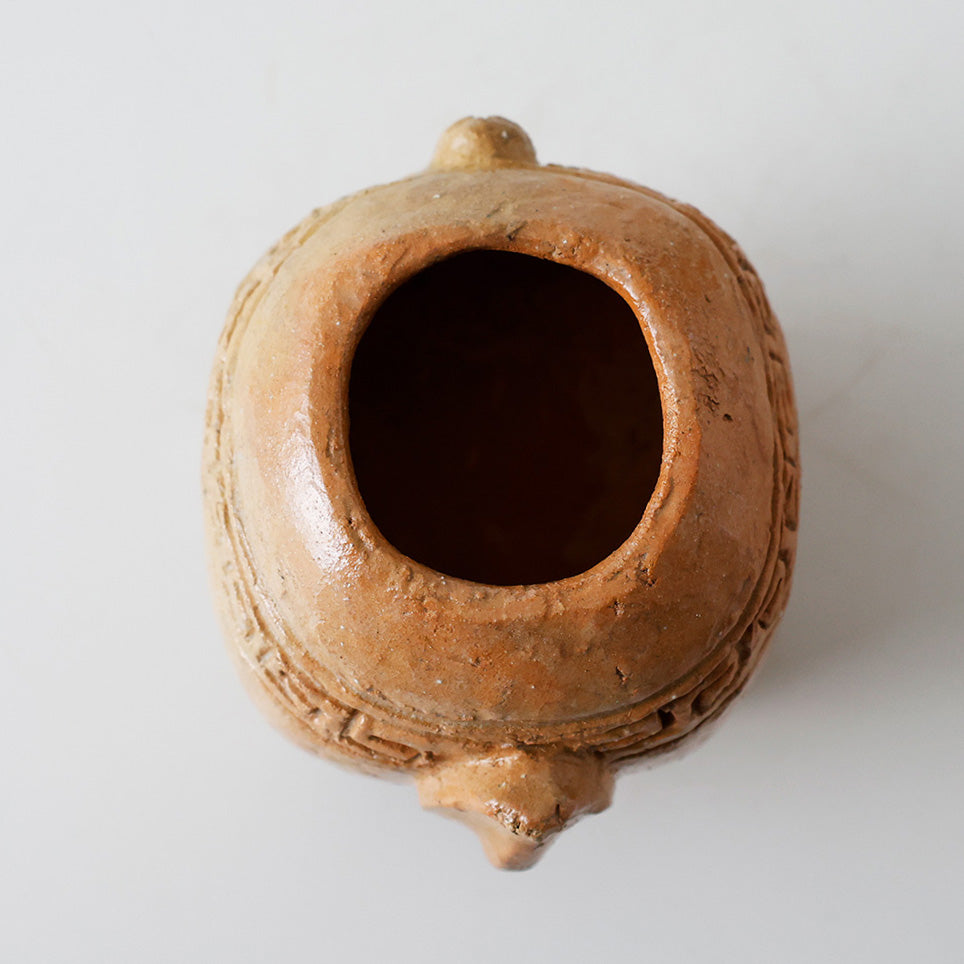 楽焼 獅子形 香炉 内部