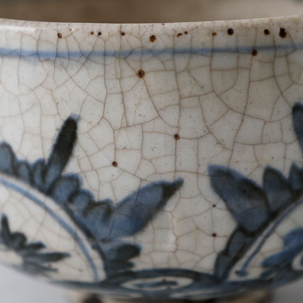 安南写 絞り手 茶碗 側面拡大