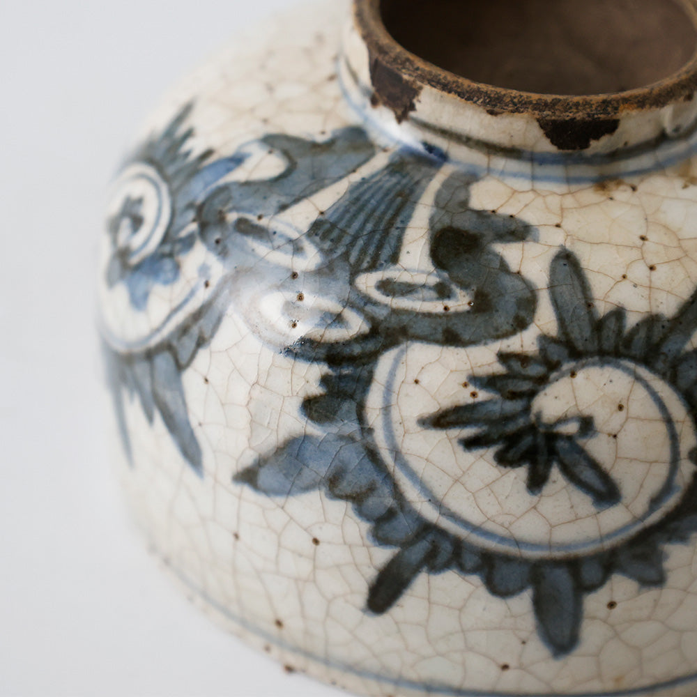 安南写 絞り手 茶碗 伏せた構図 拡大