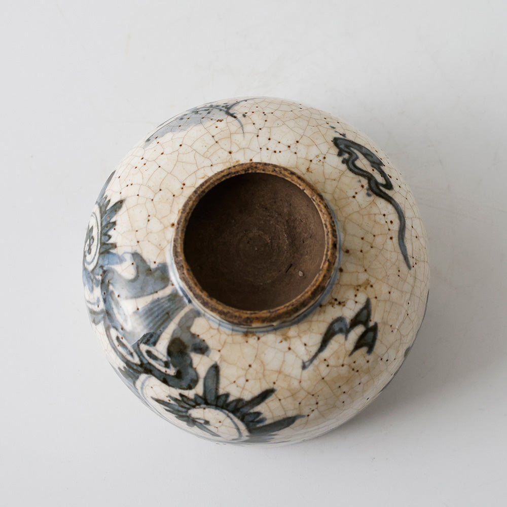 安南写 絞り手 茶碗 底面