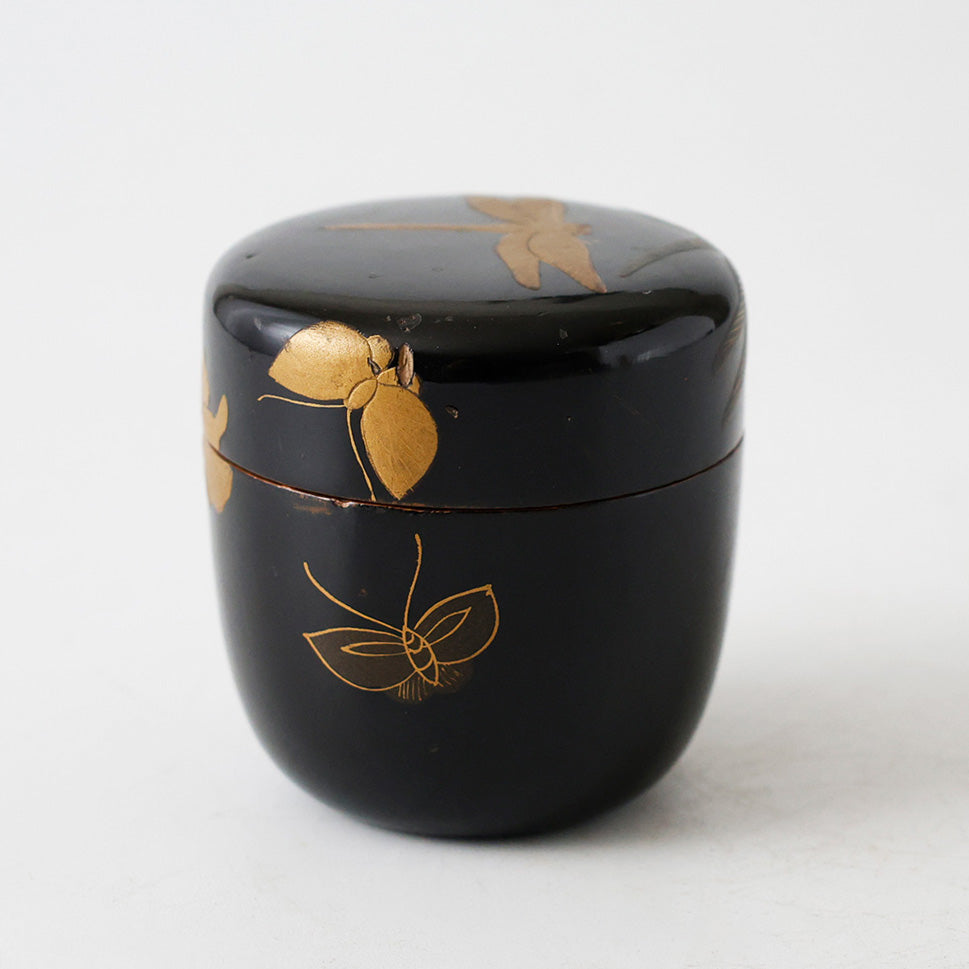 輪島塗 棗 蝶金蒔絵 側面